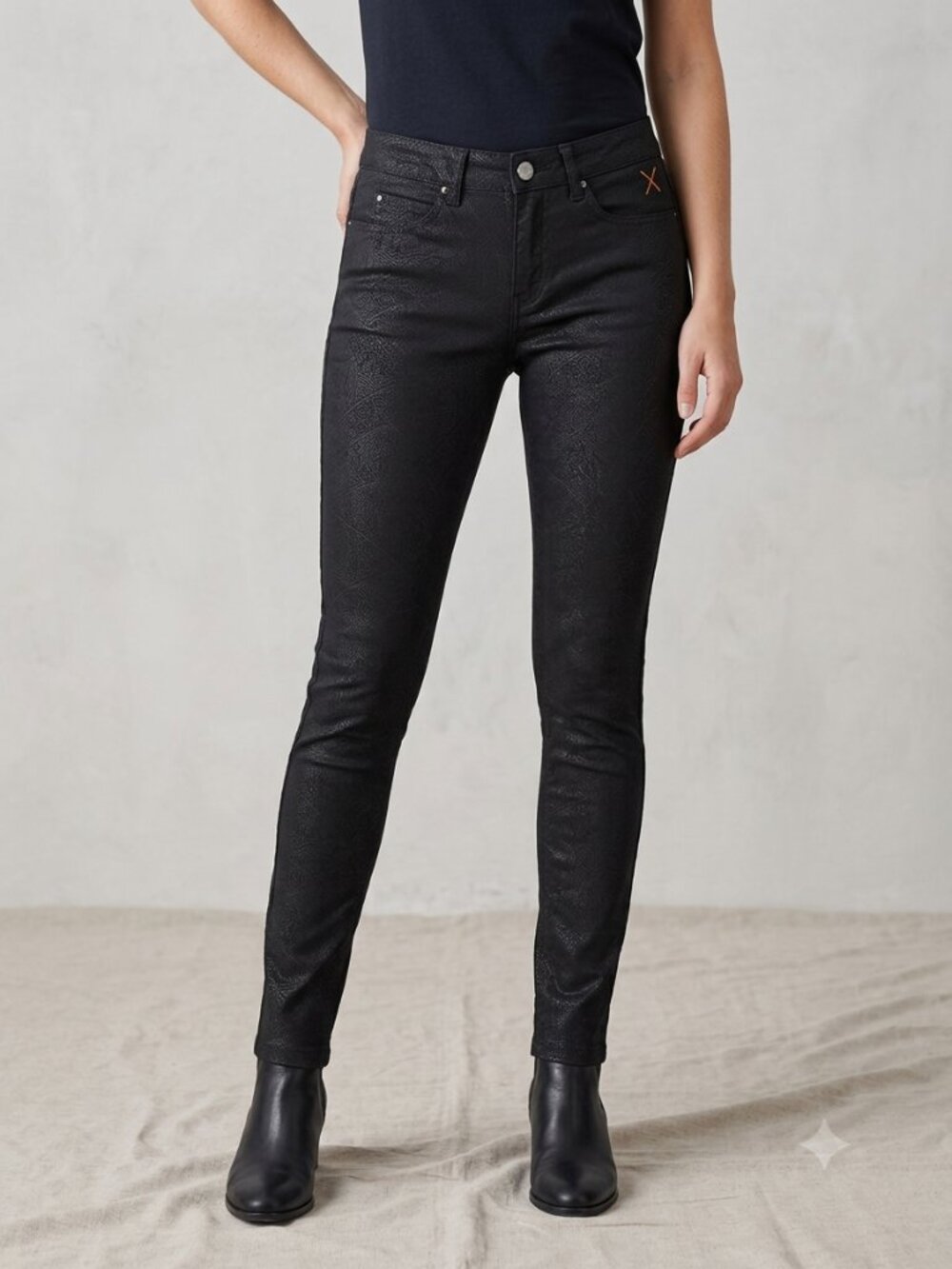 NEW MAC Dream Jeans Skinny Patterned Stretchy Black Size 36/32 EU